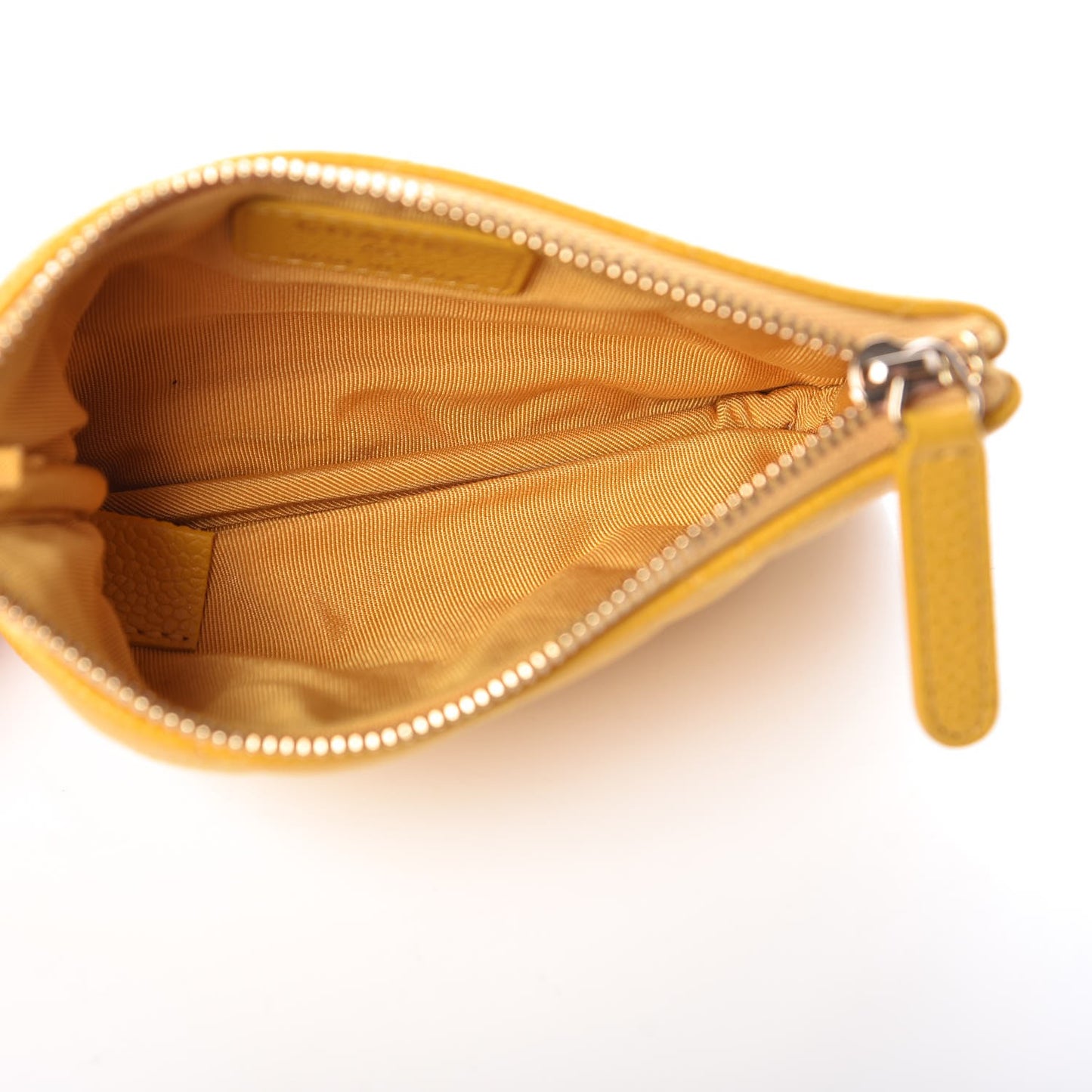 Caviar Quilted Small Cosmetic Case Yellow