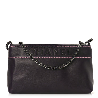 Chanel Lambskin Lax Pochette Dark Purple 1 of 10