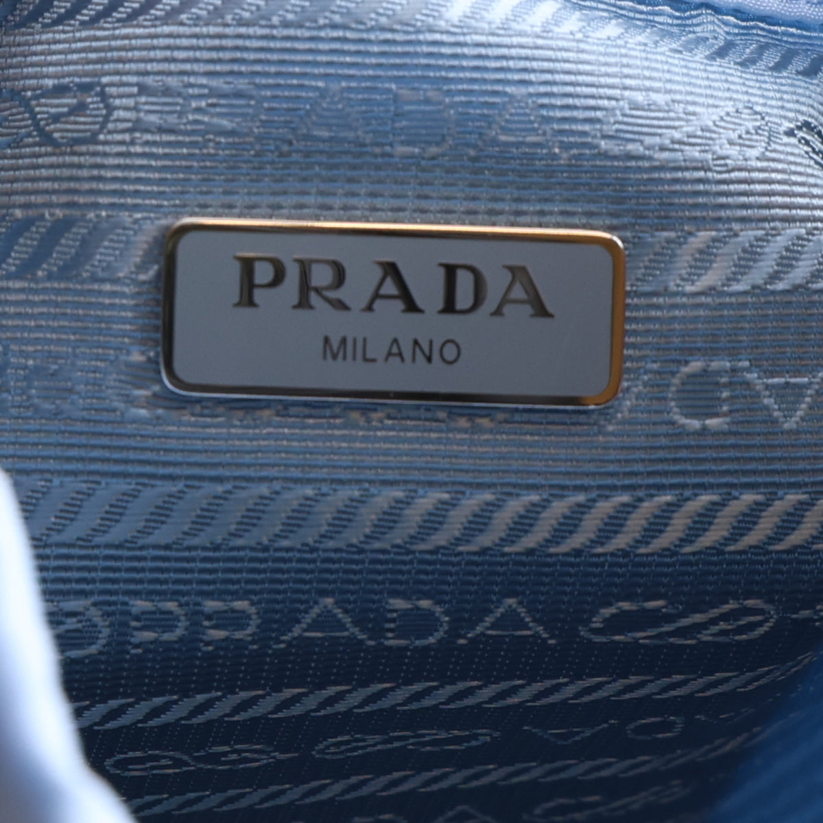 Prada Re-Nylon Saffiano Vela Bucket Wristlet Celeste 6 of 11