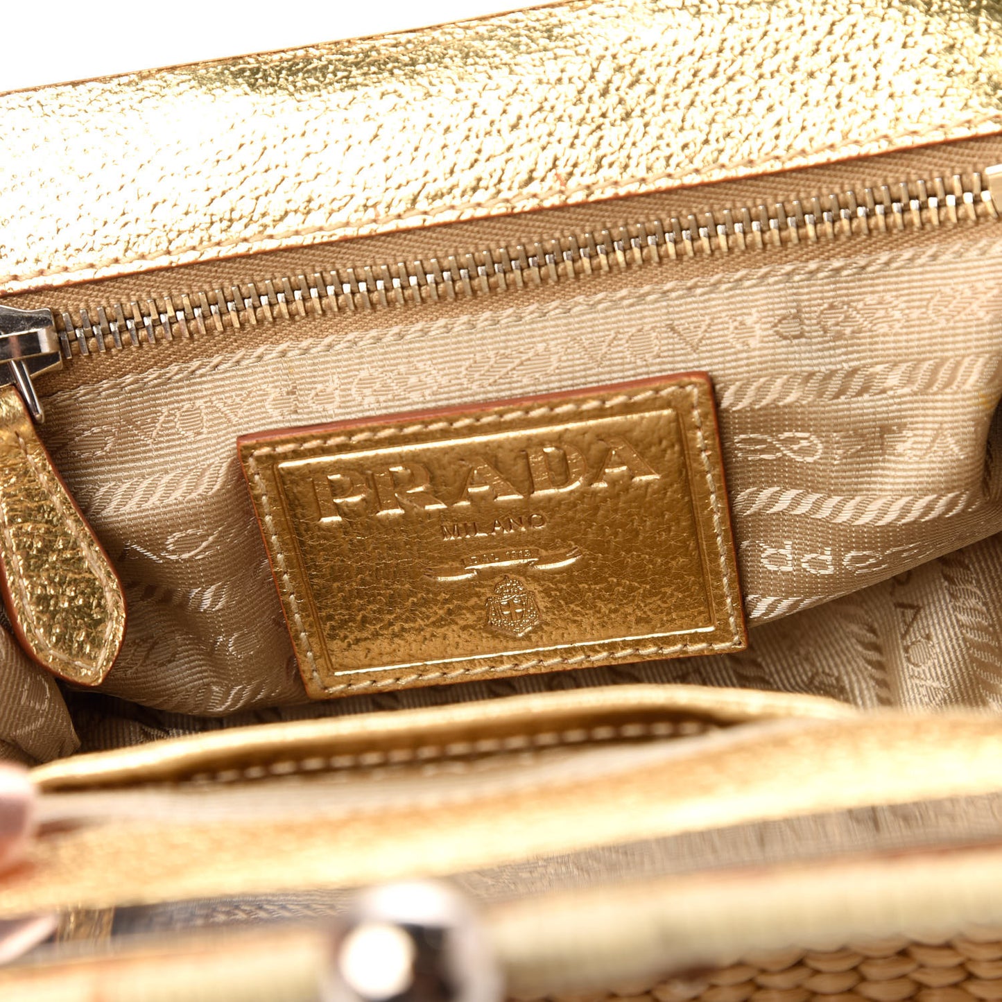 Paglia Cinghiale Frame Satchel Naturale Oro