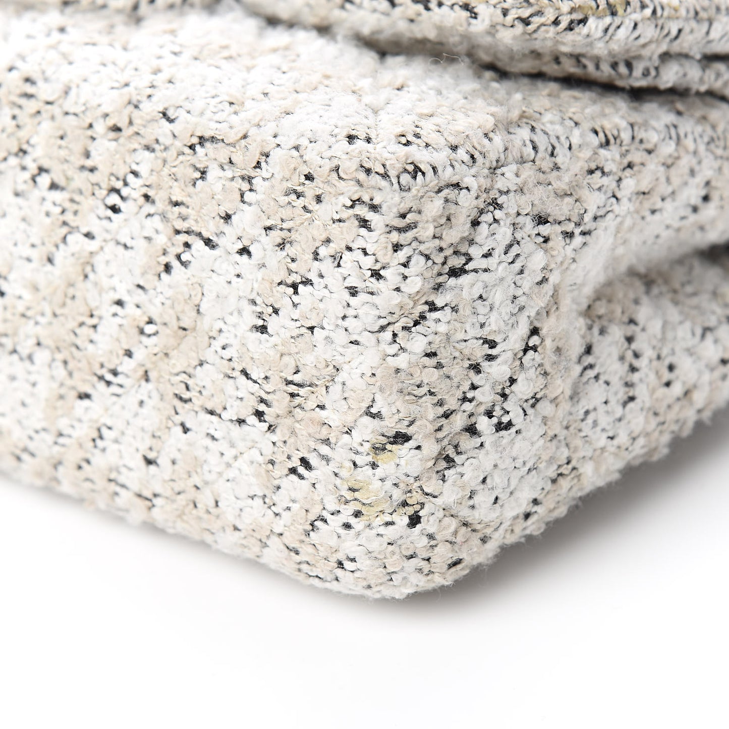 Tweed Quilted Jumbo Double Flap Beige