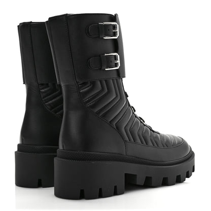 Gucci Nappa Frances GG Matelasse Platform Combat Boots 37 Black 4 of 8