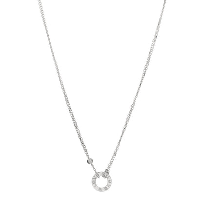 Cartier 18K White Gold 2 Diamond LOVE Necklace 1 of 3