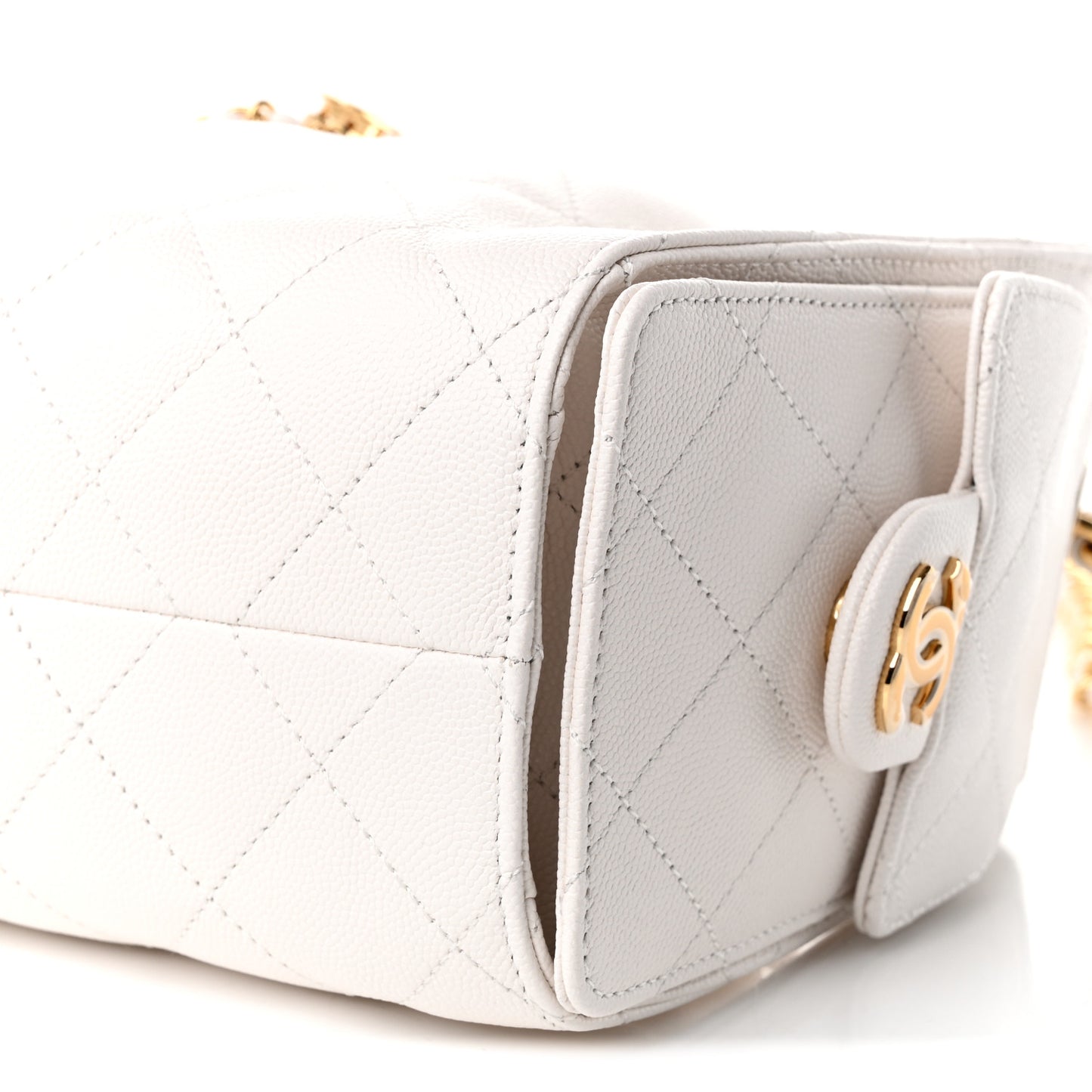 Caviar Quilted Mini Chanel 25 Handbag White