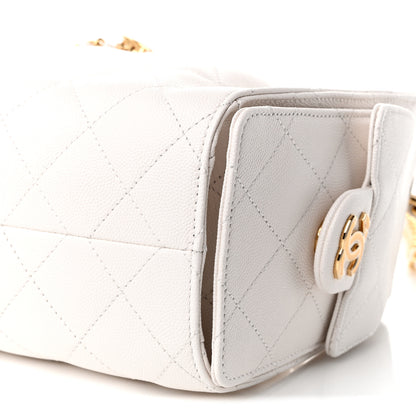 Chanel Caviar Quilted Mini Chanel 25 Handbag White 9 of 10