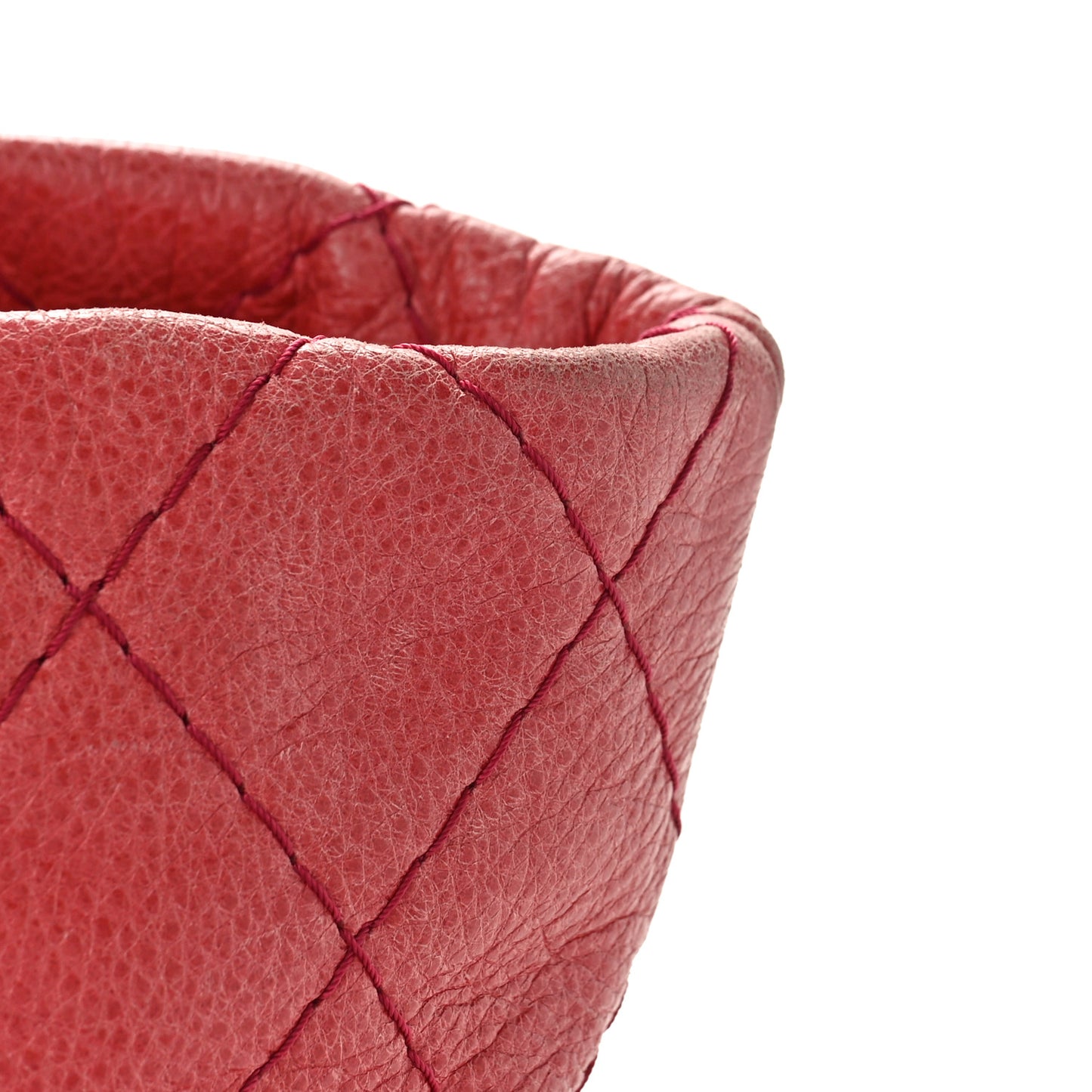 Glazed Calfskin Large On The Road Tote Red