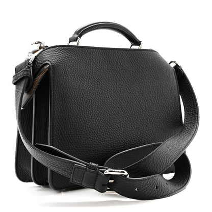 Fendi Cuoio Romano Vitello Cover Glazed Fabric Bi-Color FF 1974 Mini Peekaboo I SEE U Satchel Black Mimosa Tobacco Moro 3 of 12