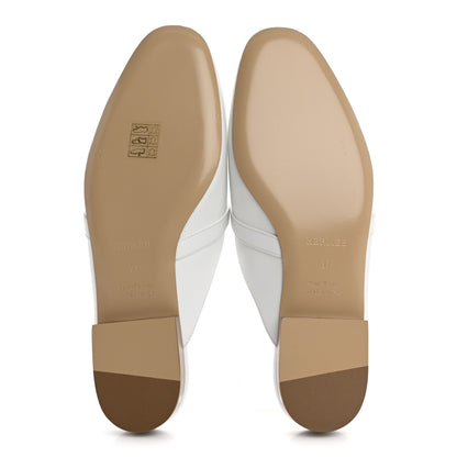 Hermes Calfskin Oz Mules 37 White 6 of 11