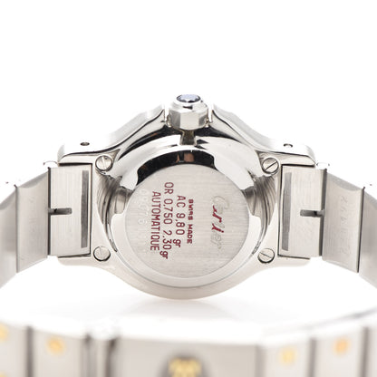 Cartier Stainless Steel 18K Yellow Gold 25mm Santos Octagon Automatic Watch Gray 5 of 8
