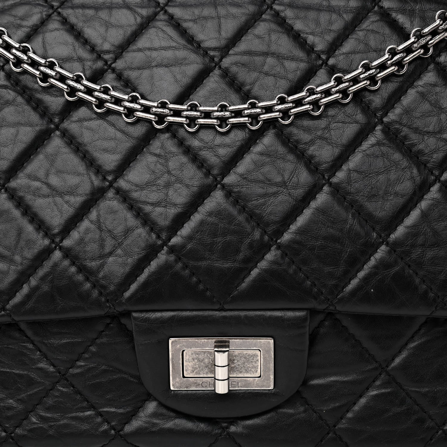 Chanel Aged Calfskin Quilted 2.55 Reissue 227 Flap Black 9 of 11