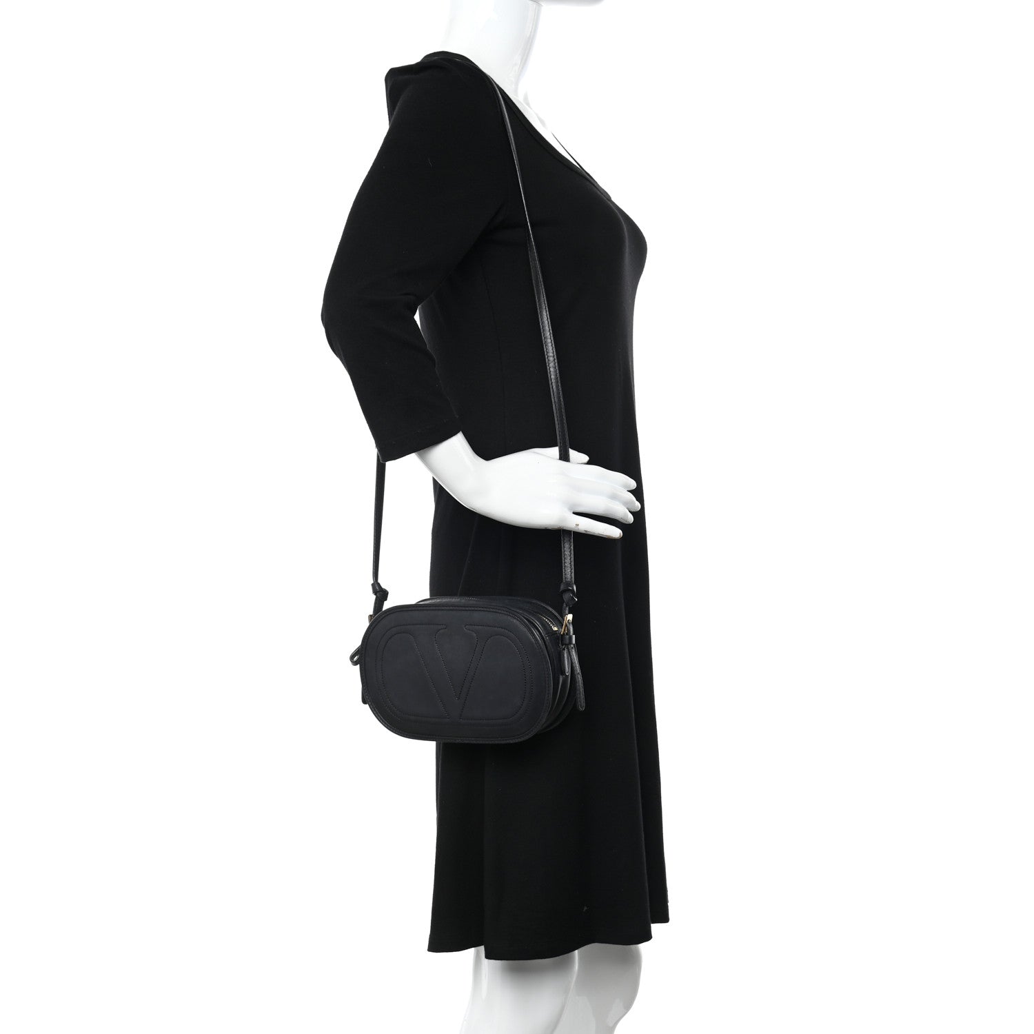 Valentino Garavani Calfskin Small Logo Go Crossbody Bag Black 2 of 16