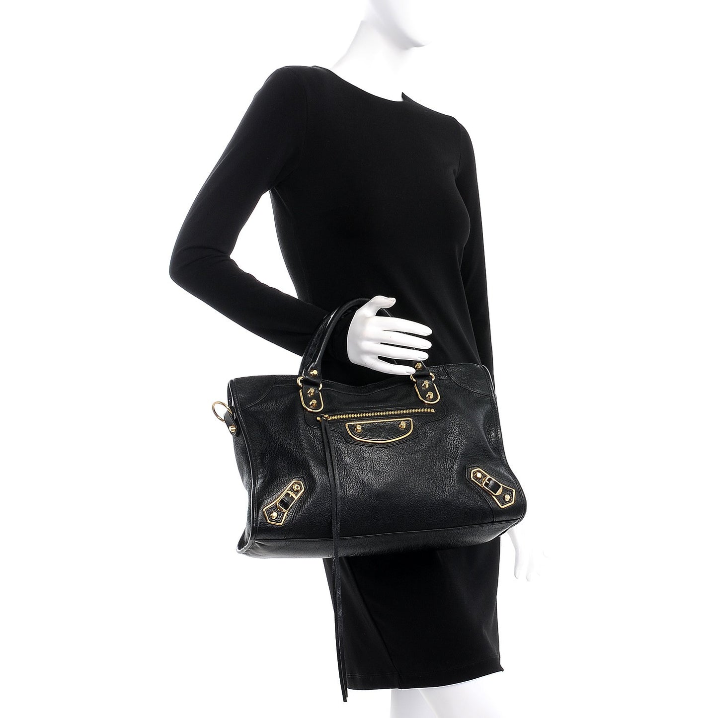 Chevre Gold Metallic Edge Hardware City Black