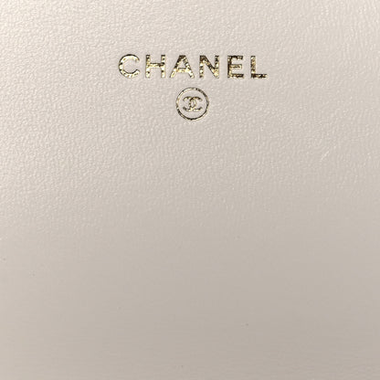 Chanel Lambskin Quilted Coco Clips Wallet On Chain WOC White 5 of 10