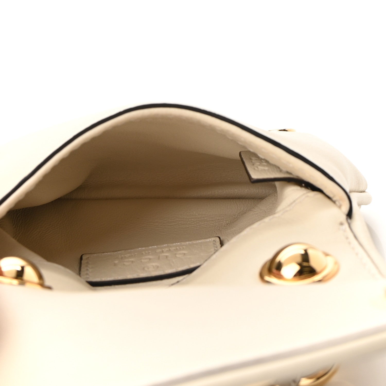 Gucci Roxy Calfskin Blondie Card Case Wallet with Strap Mystic White 5 of 11