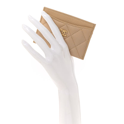Chanel Caviar Quilted Card Holder Beige 2 of 9