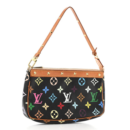 Louis Vuitton Monogram Multicolor Pochette Accessories Black 3 of 9