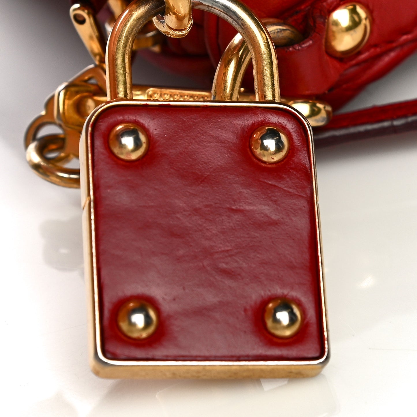 Nappa Matelasse Crossbody Clutch Rubino