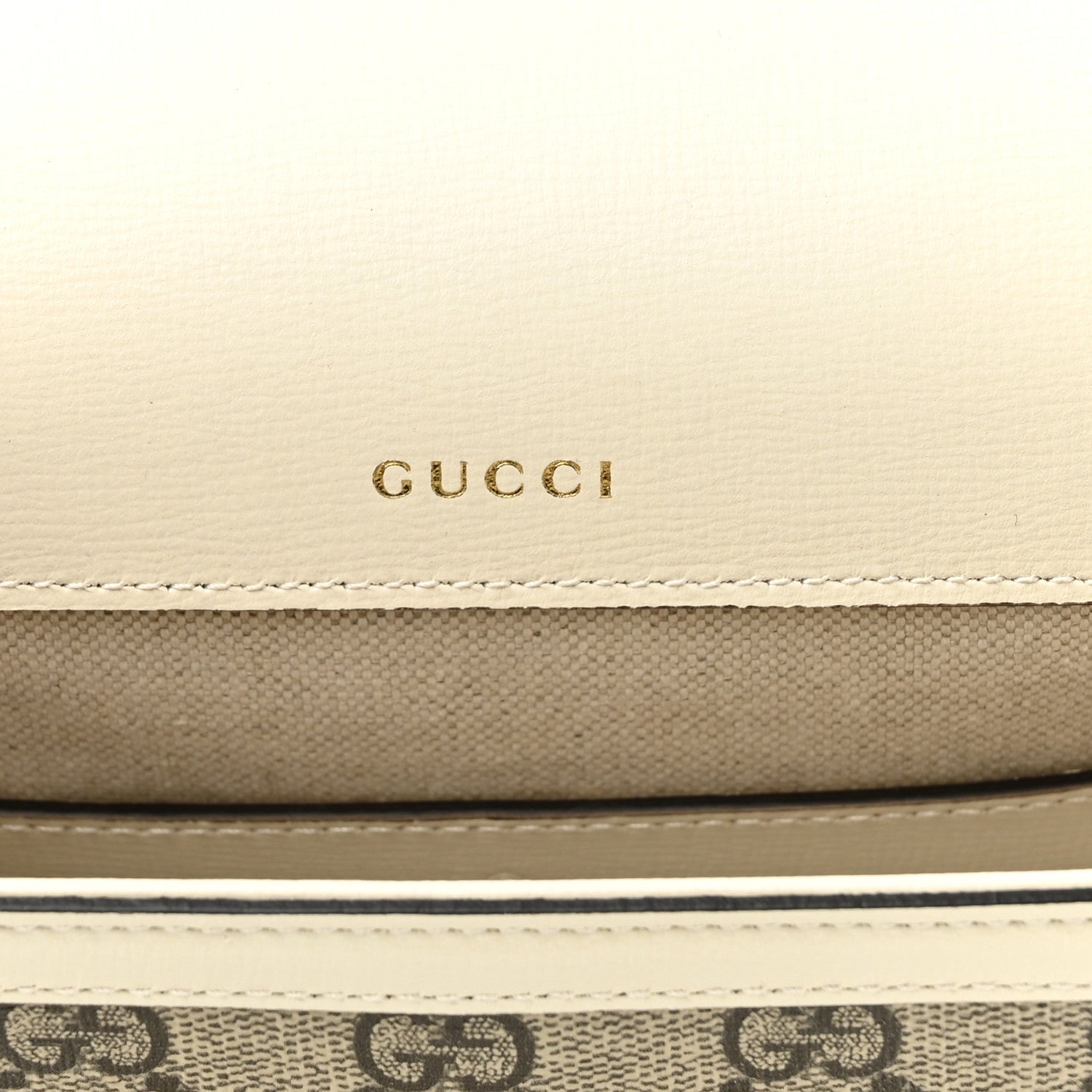 Gucci GG Supreme Monogram Web Mini Horsebit 1955 Shoulder Bag Beige Mystic White 7 of 13