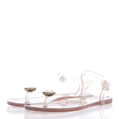 Chanel Jelly Crystal CC Thong Sandals 36 Clear 3 of 8