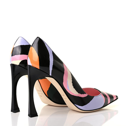 Christian Dior Glazed Calfskin Songe 100 Pumps 38 Violet Multicolor 4 of 8