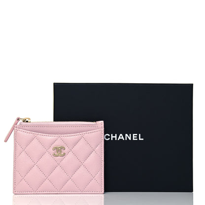 Chanel Caviar Quilted CC Zip Card Holder Light Pink 8 of 8