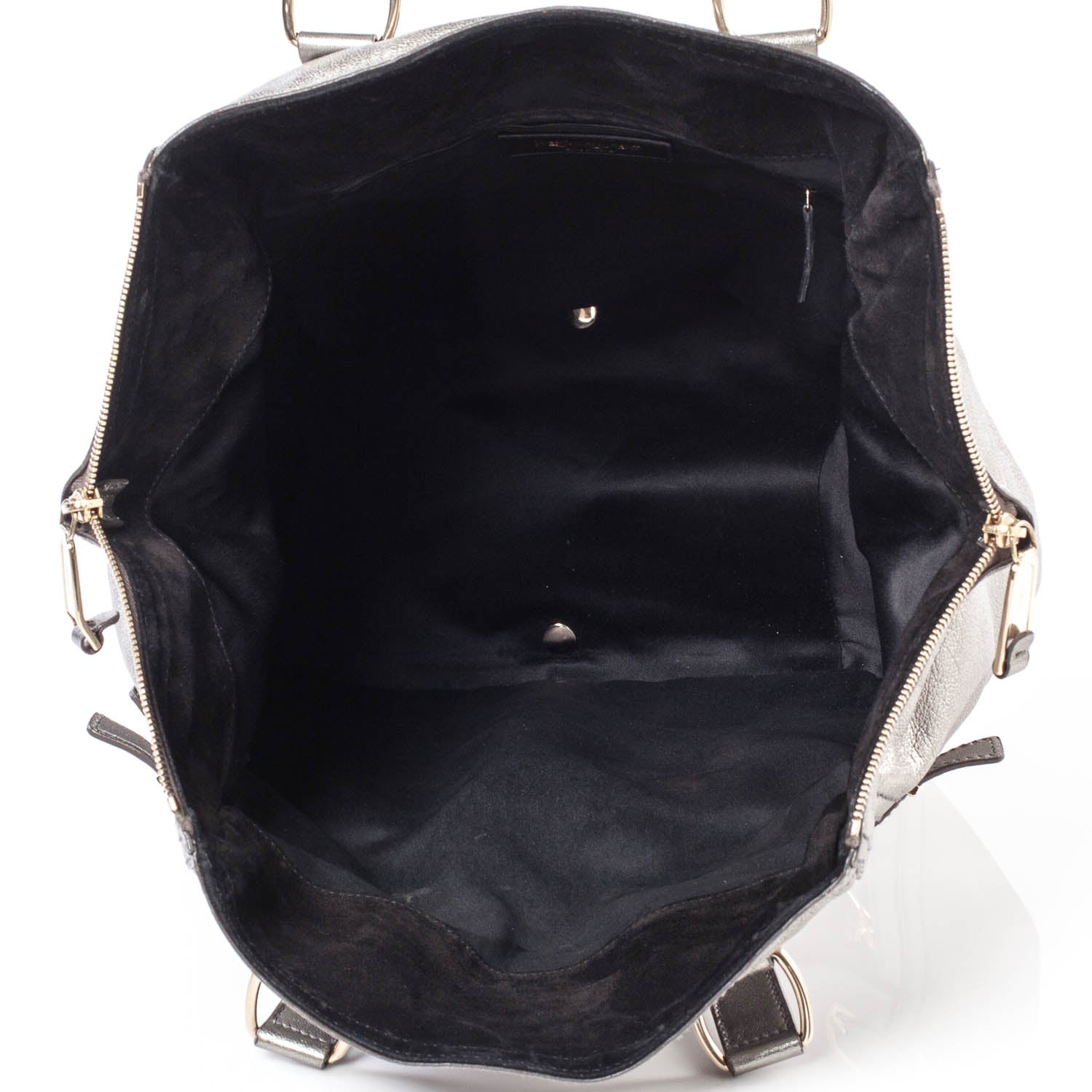 Saint Laurent Leather Large Downtown Tote Silver 9 of 9