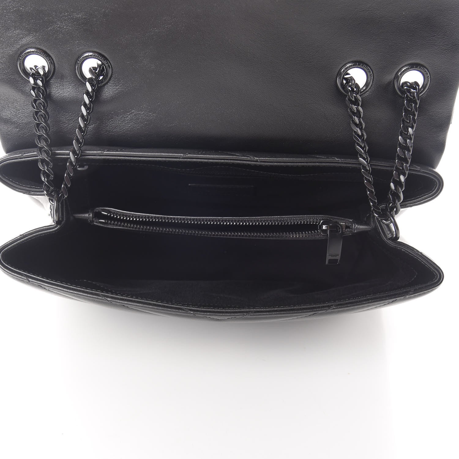 Saint Laurent Calfskin Y Quilted Monogram Medium Loulou Chain Satchel Black 5 of 11