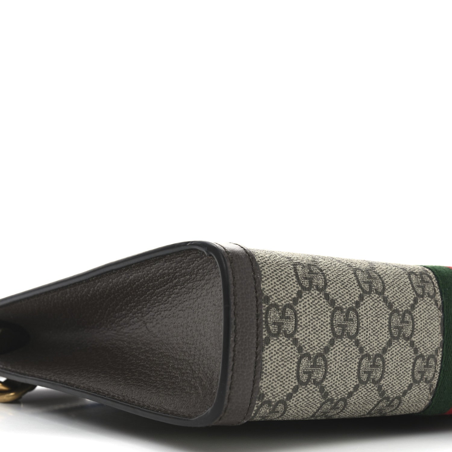 Gucci GG Supreme Monogram Textured Dollar Calfskin Web Small Ophidia Wristlet Pouch Beige Ebony New Acero 6 of 8