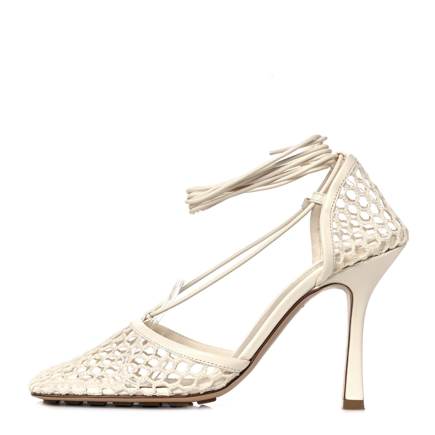 Bottega Veneta Mesh Nappa Stretch Ankle Tie Sandals 39.5 Toile 1 of 8
