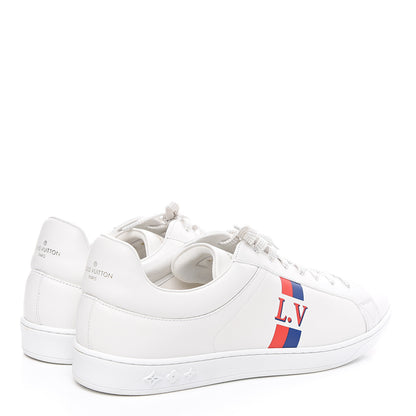 Louis Vuitton Calfskin Luxembourg Sneakers 10 White Red Blue 4 of 10