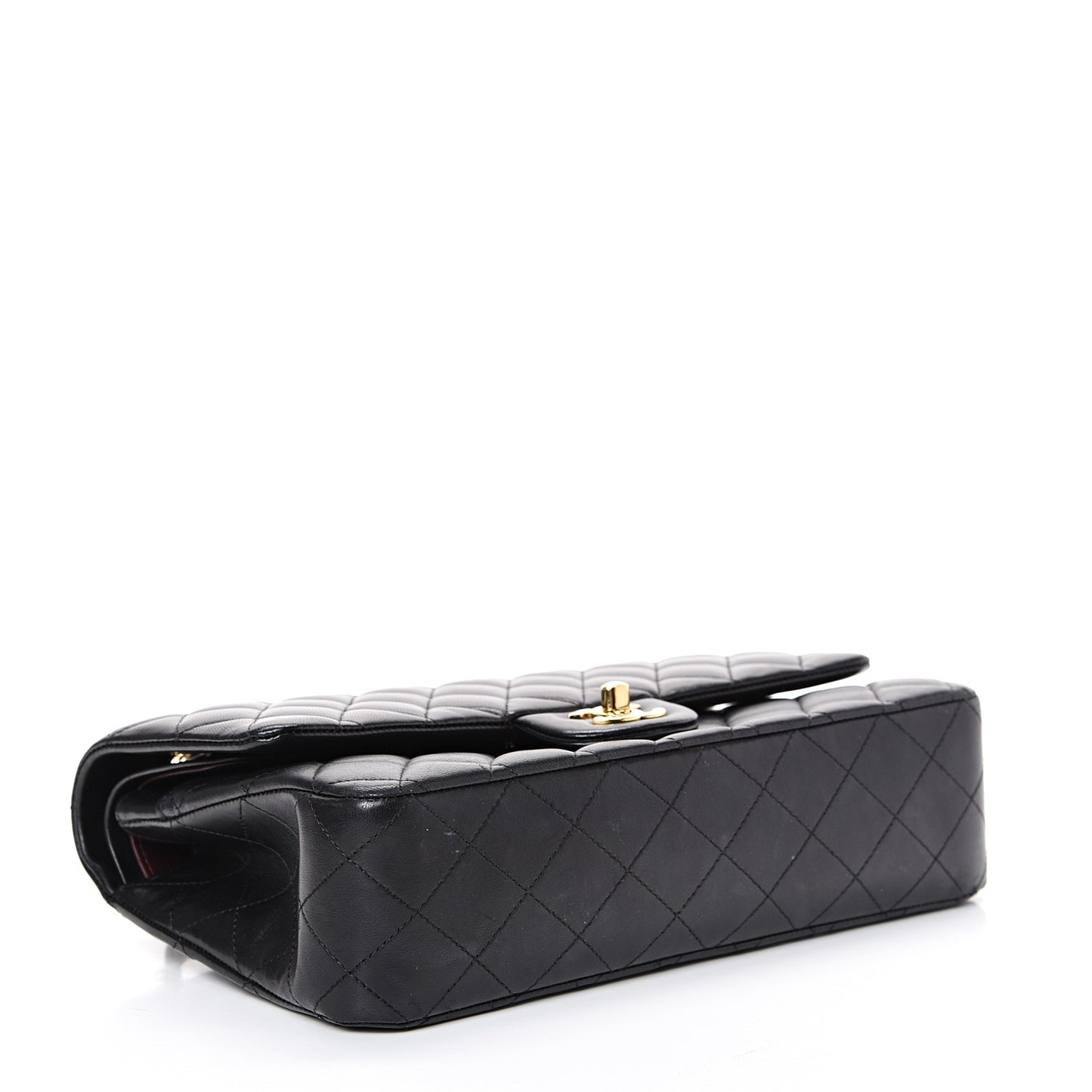 Lambskin Quilted Medium Double Flap Black