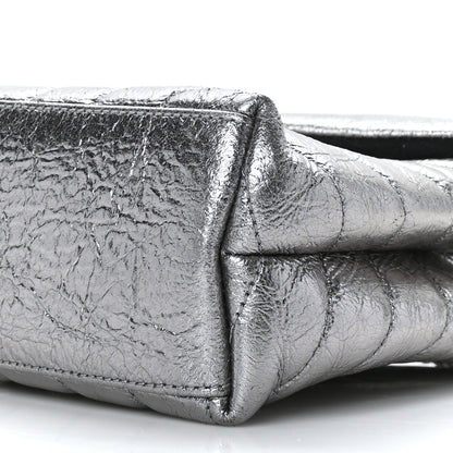 Saint Laurent Metallic Calfskin Y Quilted Monogram Small Loulou Chain Satchel Acciaio 10 of 11