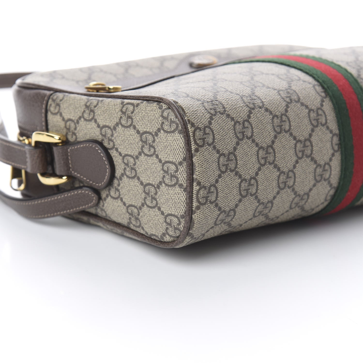 Gucci GG Supreme Monogram Web Small Ophidia Shoulder Bag Brown 7 of 8