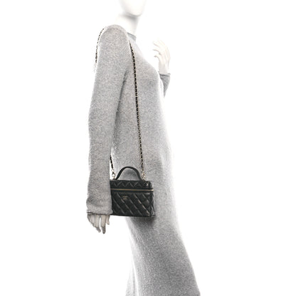 Chanel Caviar Quilted Top Handle Slim Vanity With Chain Black 2 of 10