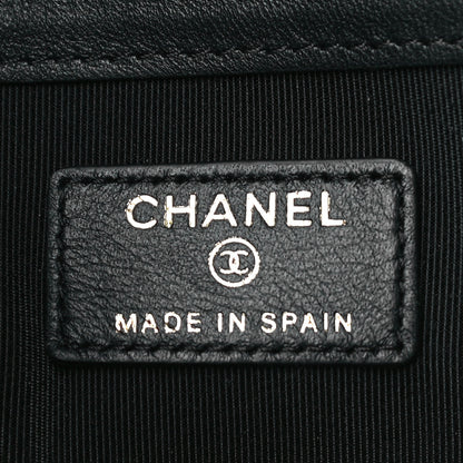 Chanel Lambskin Quilted Medium Cosmetic Case Black White 6 of 11