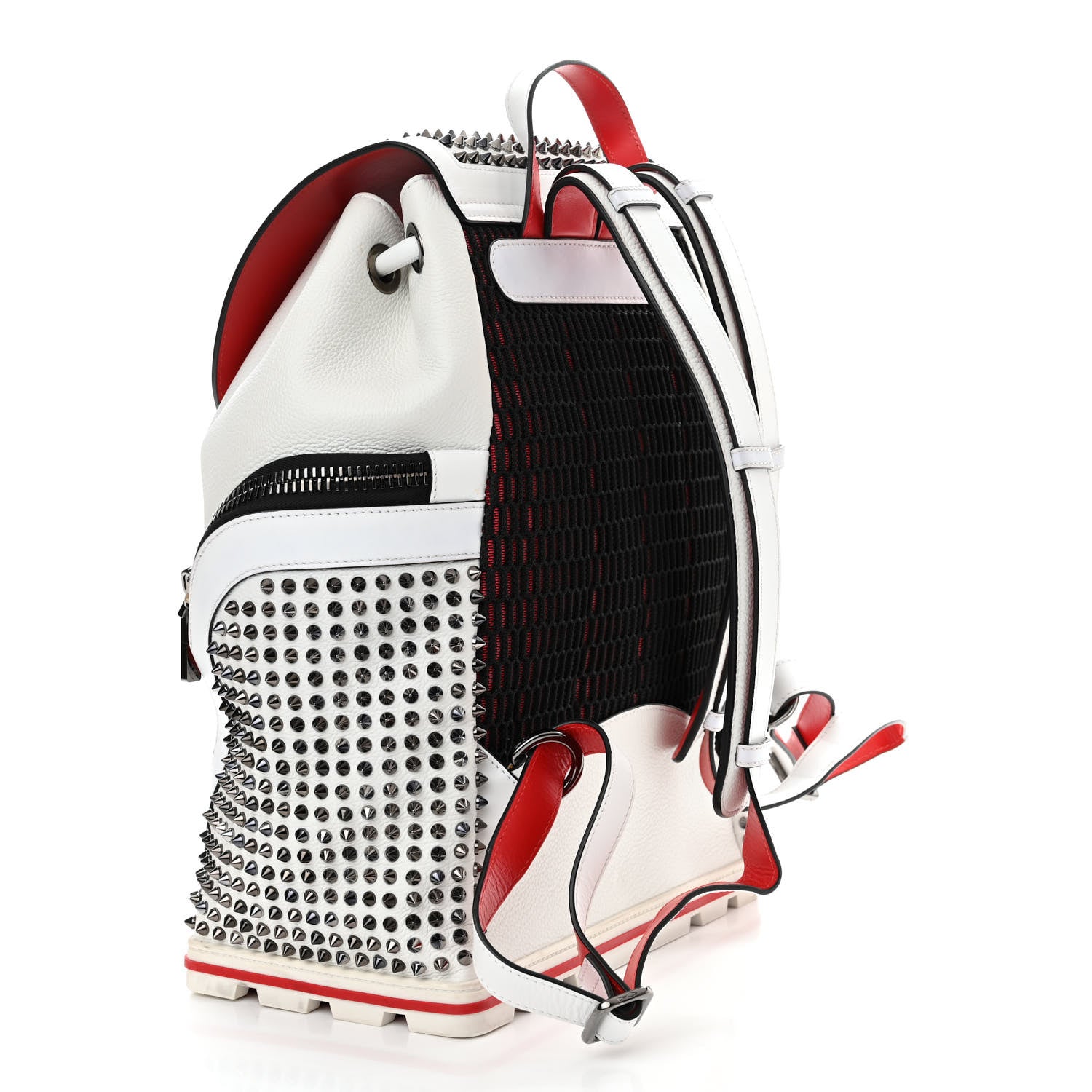 Christian Louboutin Calfskin Spiked Explorafunk Backpack White 3 of 21