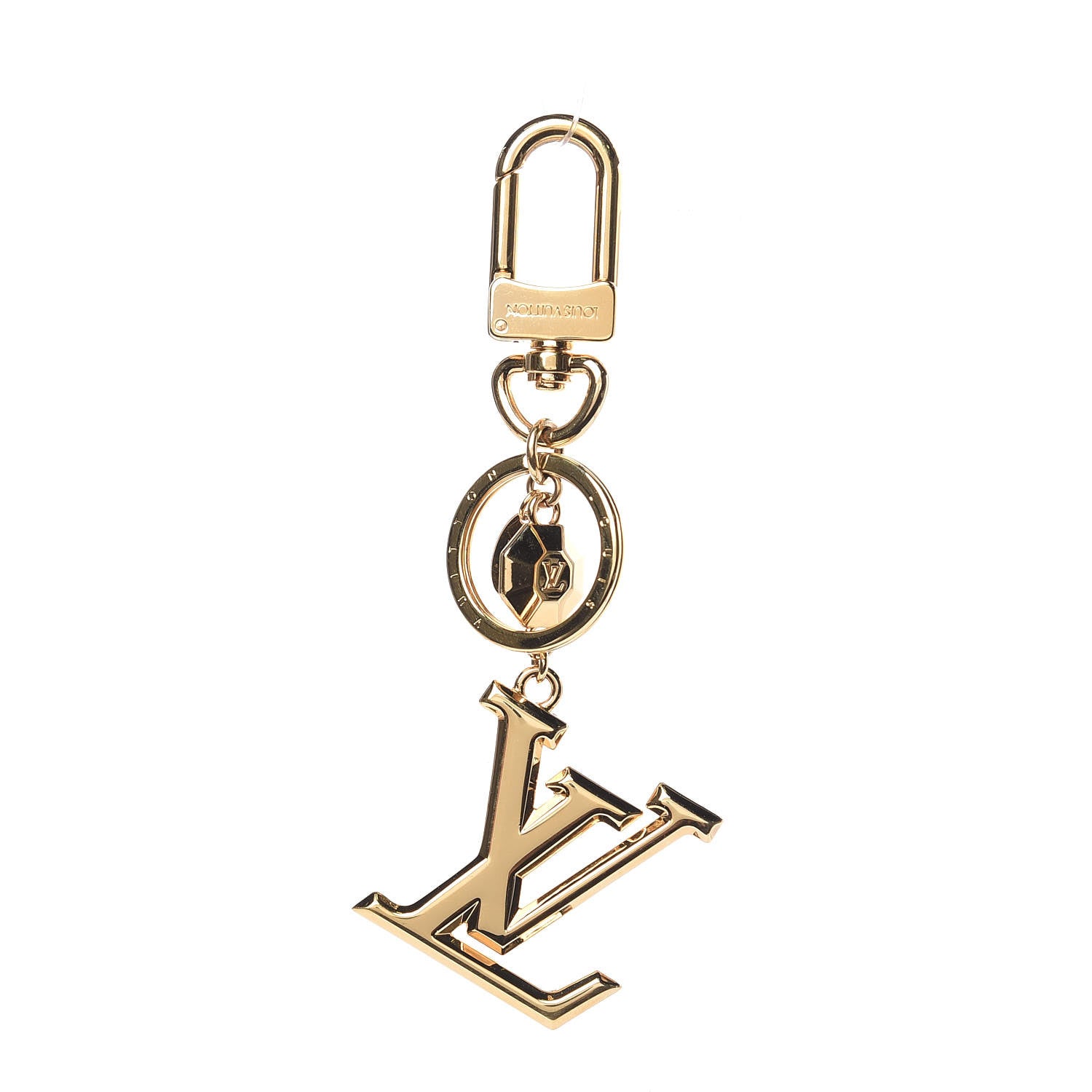 Louis Vuitton LV Facettes Bag Charm Key Holder Gold 1 of 3