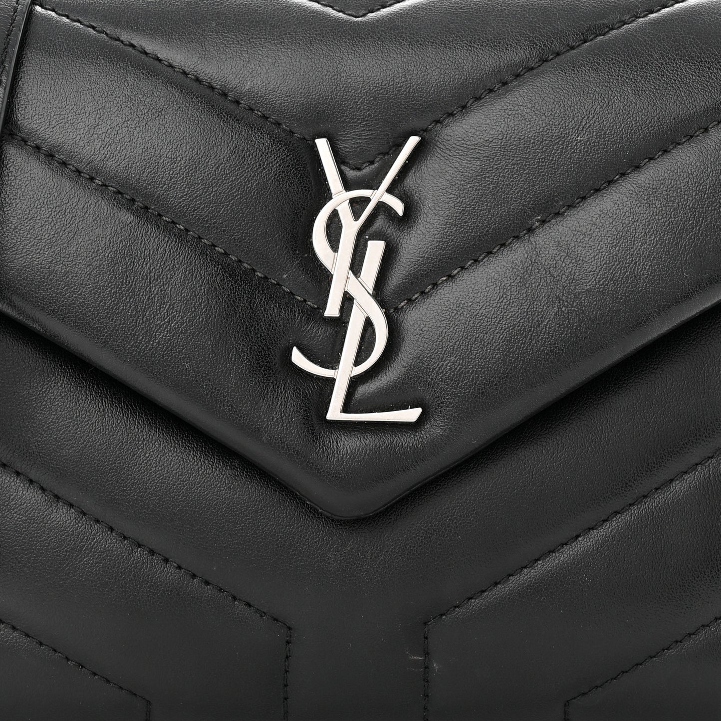 Calfskin Y Quilted Monogram Toy Loulou Crossbody Bag Black