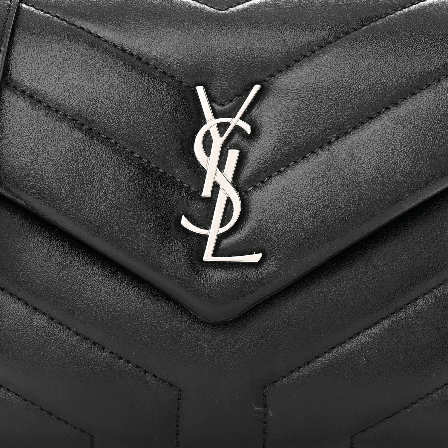 Saint Laurent Calfskin Y Quilted Monogram Toy Loulou Crossbody Bag Black 8 of 15
