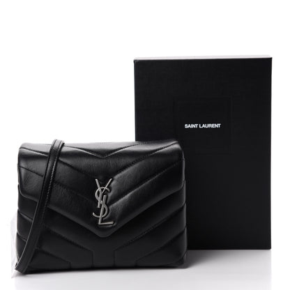 Saint Laurent Calfskin Y Quilted Monogram Toy Loulou Crossbody Bag Black 12 of 12