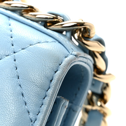 Chanel Lambskin Quilted Chanel 19 Wallet On Chain WOC Light Blue 14 of 15