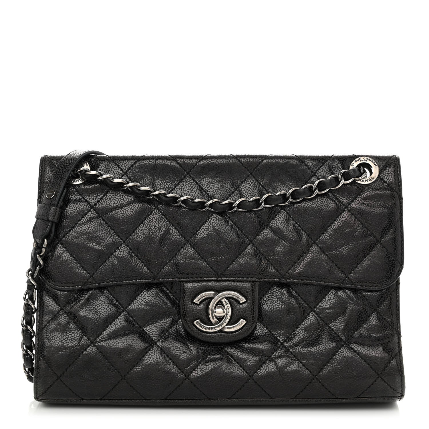 Chanel Crumpled Grained Calfskin Medium CC Crave Flap Black 1 of 11