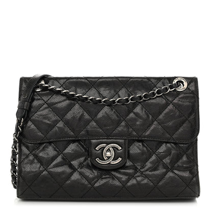 Chanel Crumpled Grained Calfskin Medium CC Crave Flap Black 1 of 11