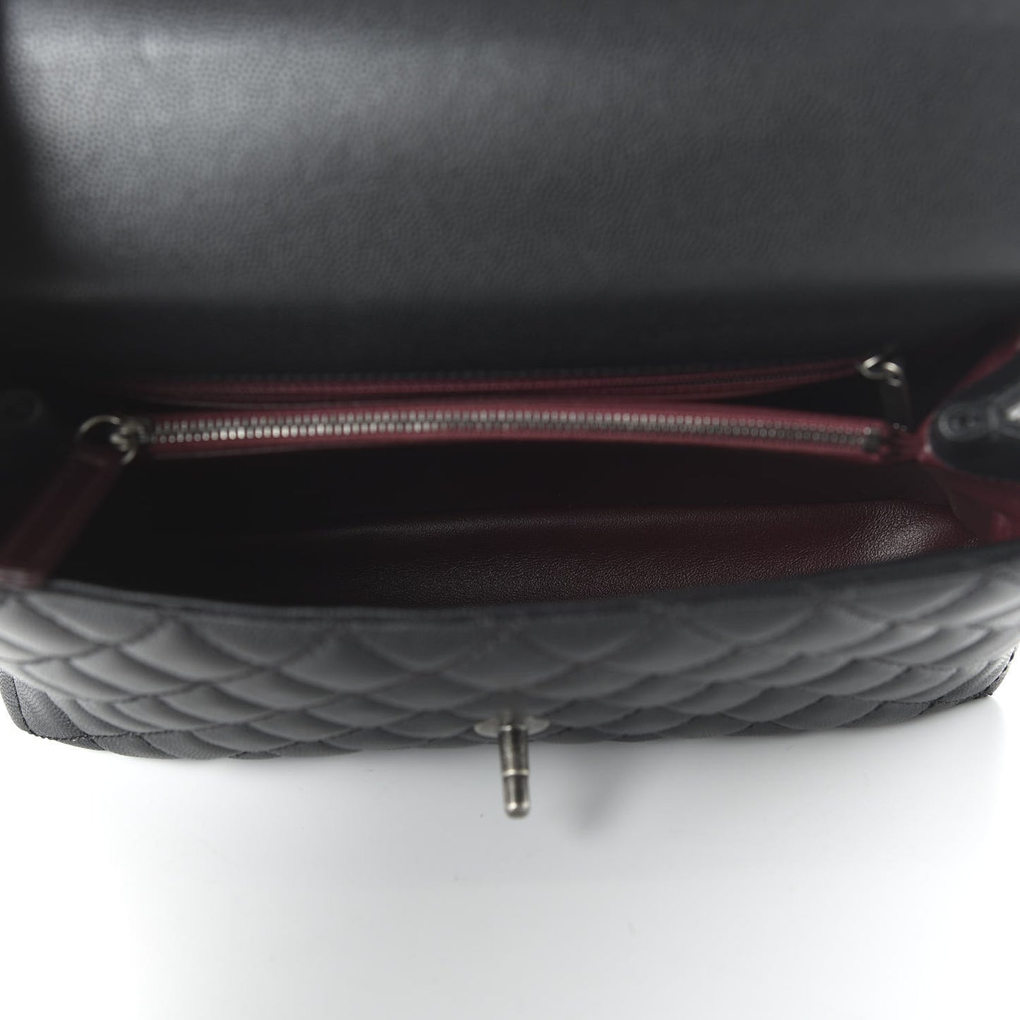 Caviar Lizard Quilted Small Coco Handle Flap Black