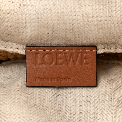 Loewe Calfskin Raffia Anagram Paulas Ibiza Pochette Bag Natural Tan 6 of 10
