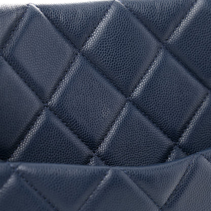 Chanel Caviar Quilted Sweet Classic Shopping Tote Navy Blue 13 of 13