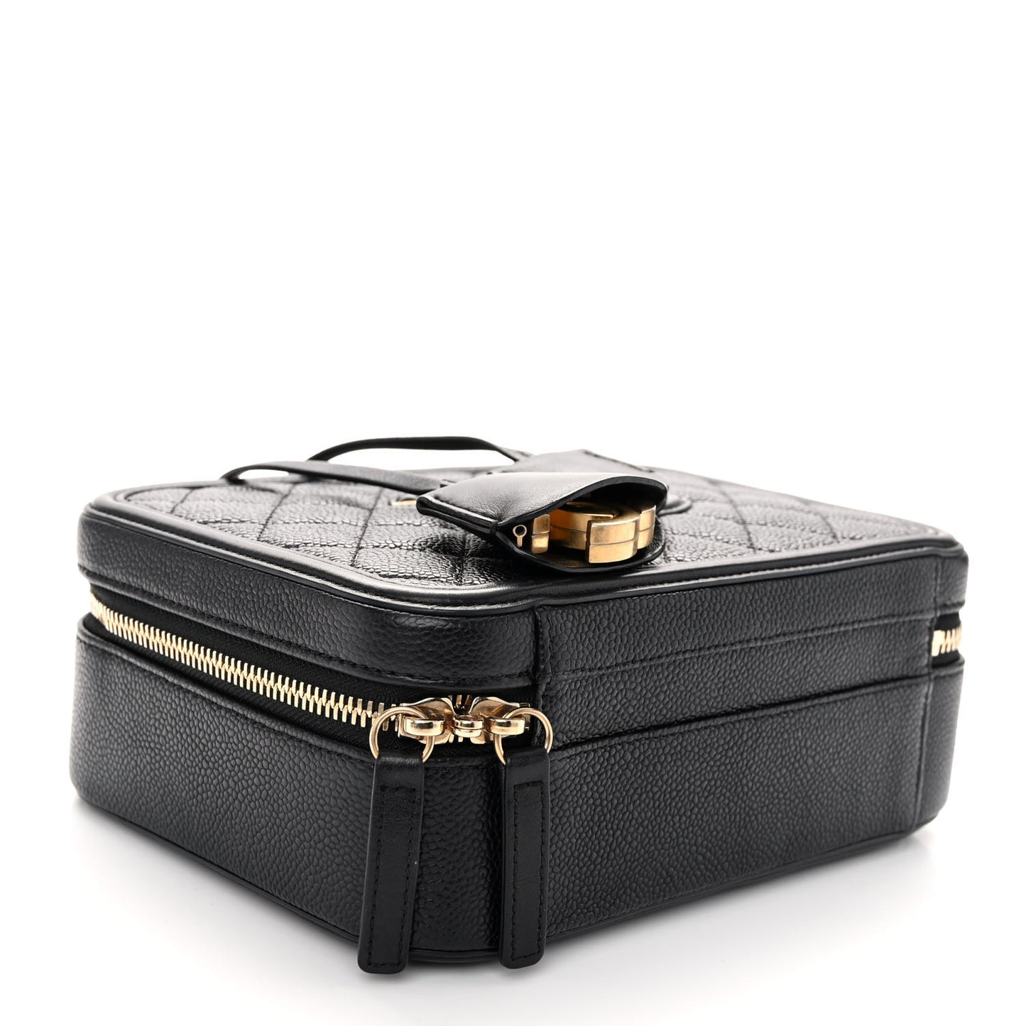 Caviar Quilted Medium CC Filigree Vanity Case Black