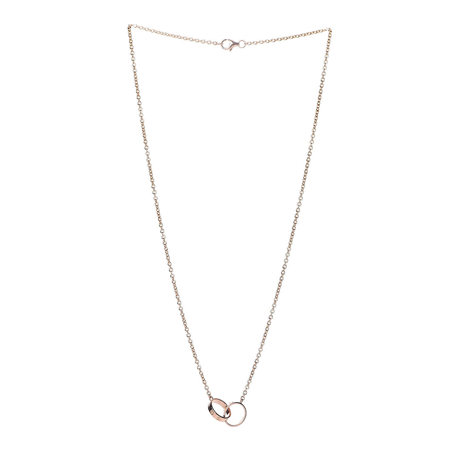 Cartier 18K Pink Gold Interlocking LOVE Necklace 3 of 6