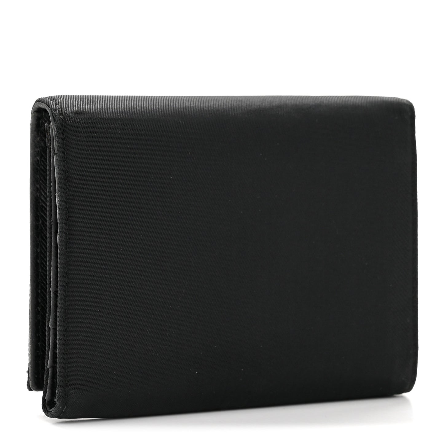 Tessuto Nylon Tri-Fold Compact Wallet  Black