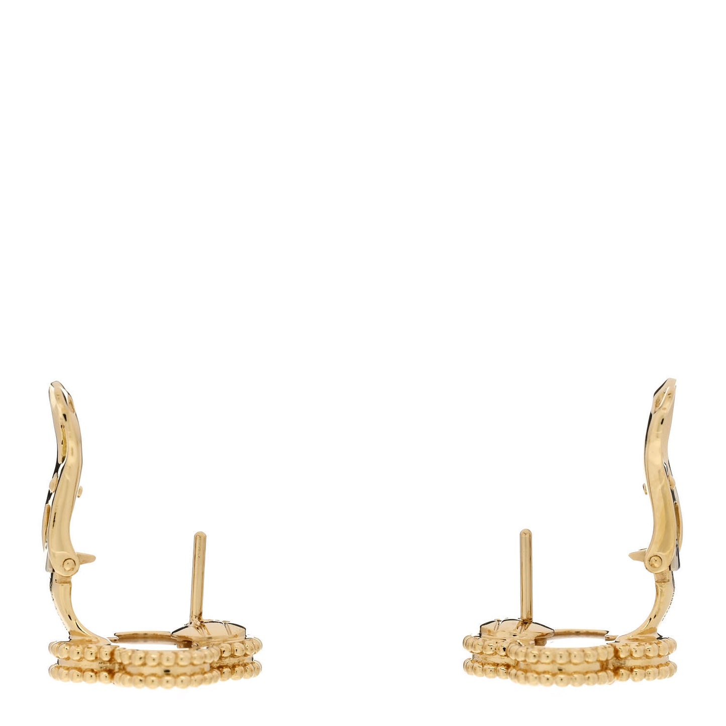 18K Yellow Gold Mother of Pearl Vintage Alhambra Earrings